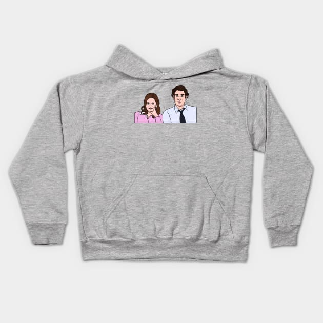 Jim and Pam Kids Hoodie by Eclipse in Flames